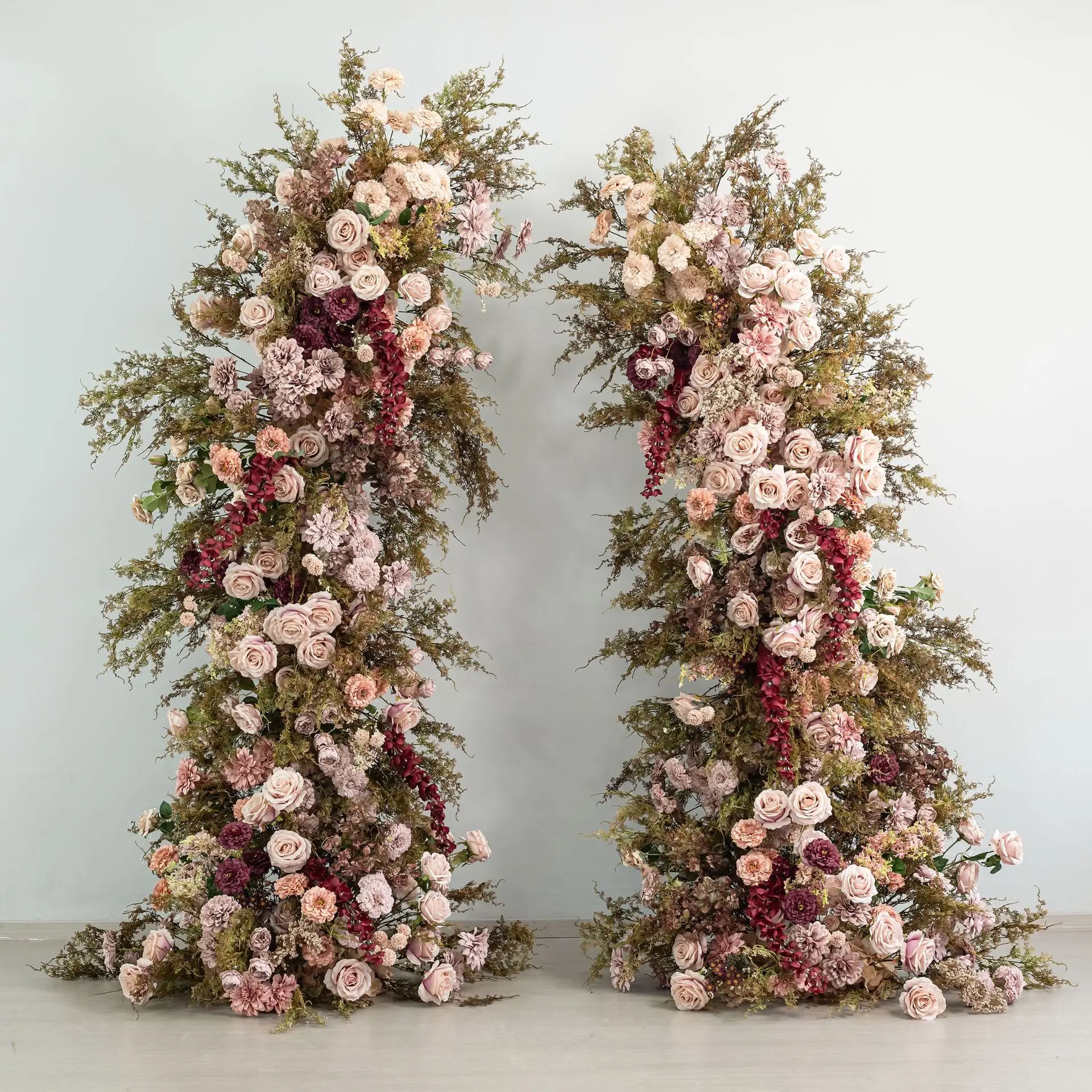 Customized Wholesale Wedding Artificial Horn Arch Flowers Set Orange Ornament Flower Arch Backdrop Flower Ball For Event Decorat