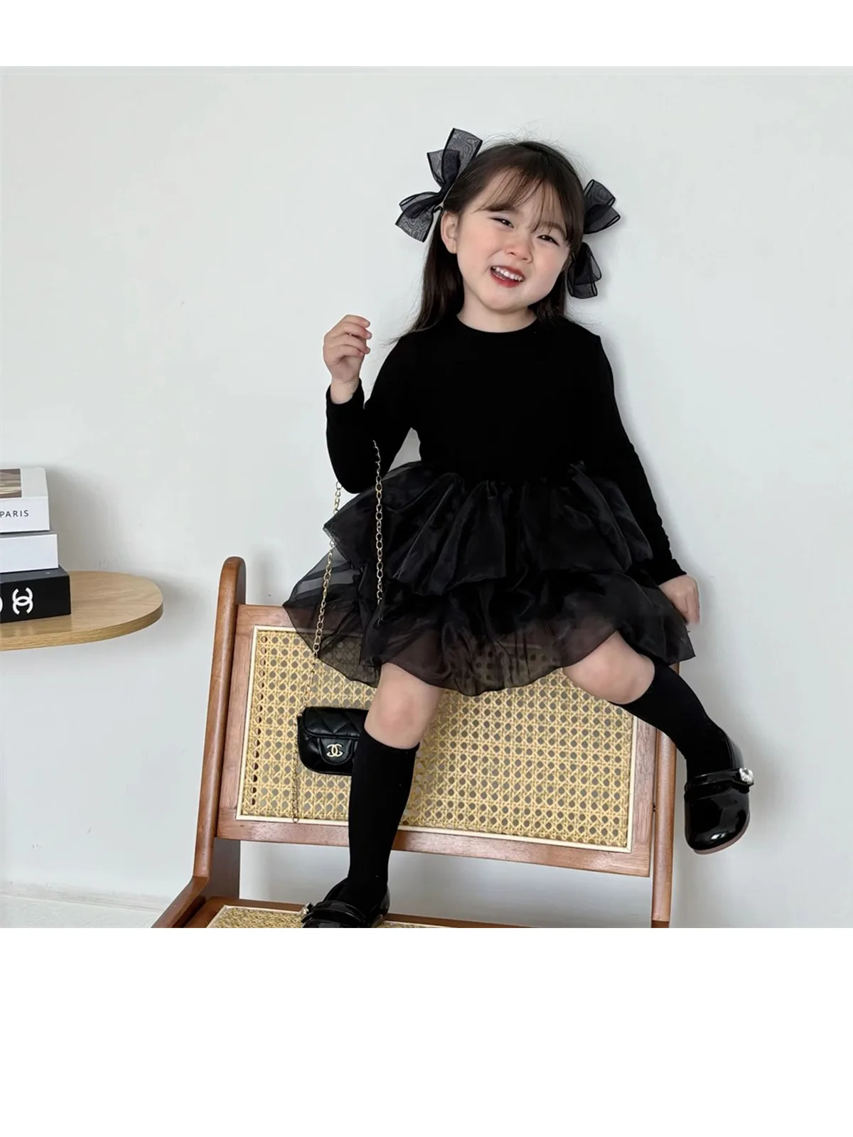 Frühling Herbst Langarm Prinzessinnenkleid für Mädchen, Schülerinnen-Tüllkleid, Leichtes, Bequemes Kinder-Freizeitkleid – Detail 13
