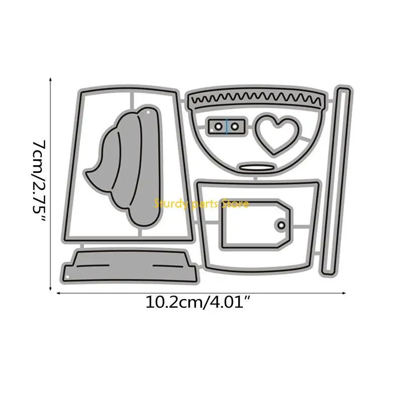 97QC Elegant Coffee Cup Cutting Dies Stencils for Scrapbooking Photo Album Embossing