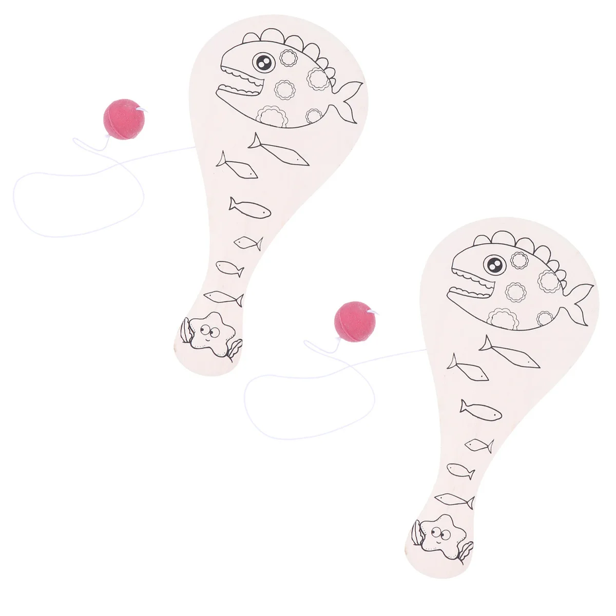 2 قطعة مضرب خشبي مرسومة باليد للأطفال الكتابة على الجدران اللوحة رياض الأطفال الدعائم دليل الأطفال لتقوم بها بنفسك لعبة الكرة النشاط التعليمي