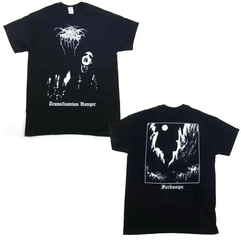 Camiseta Oversized Darkthrone Transylvanian Hunger para Homens e Mulheres, Streetwear Y2K, Camiseta de Manga Curta Solta e Respirável da Banda Black Metal