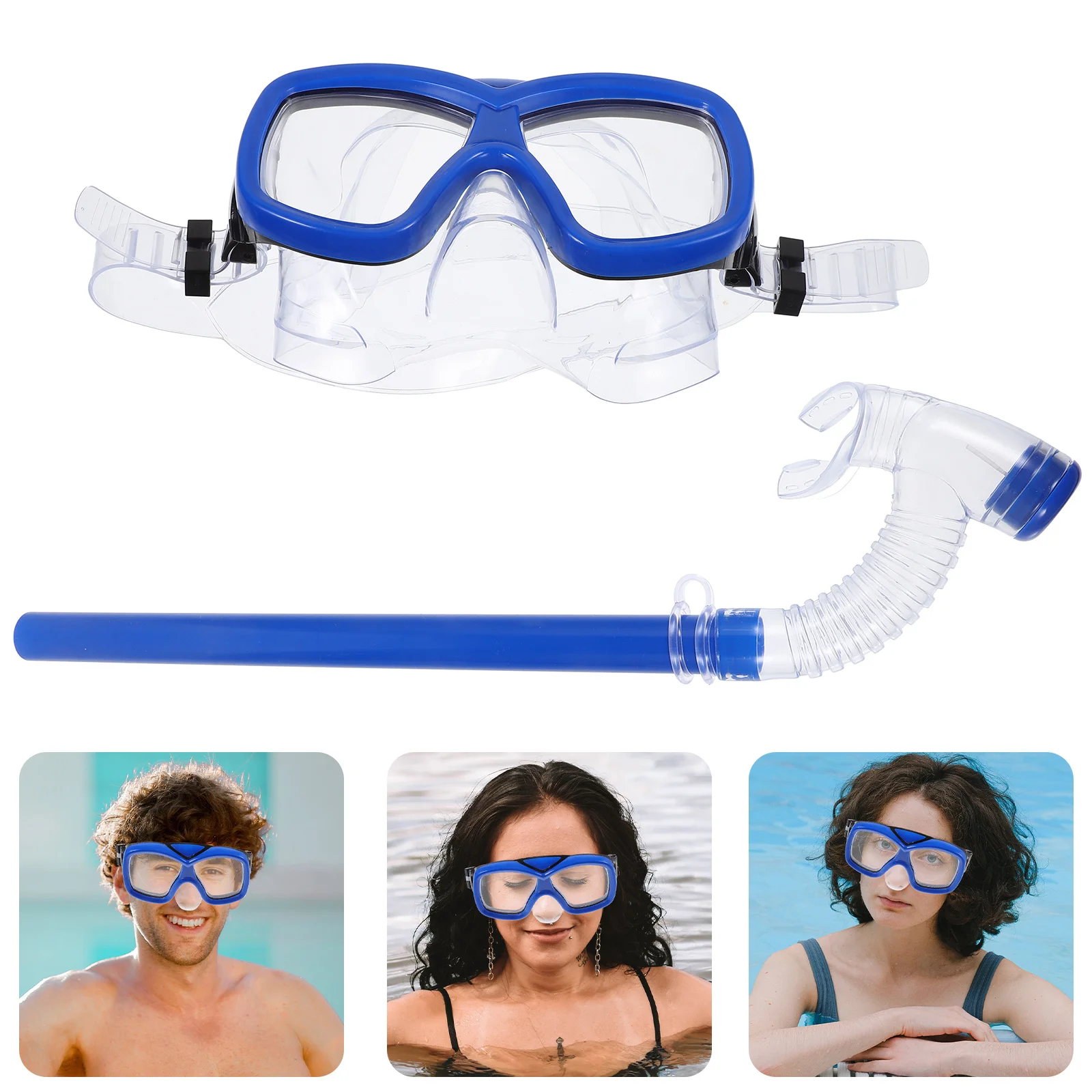 

1 set Snorkel Set Professional Diving Mask Wide Vision Anti-Leak Comfort Fit Full Face Seal No Dizziness Multi-Function