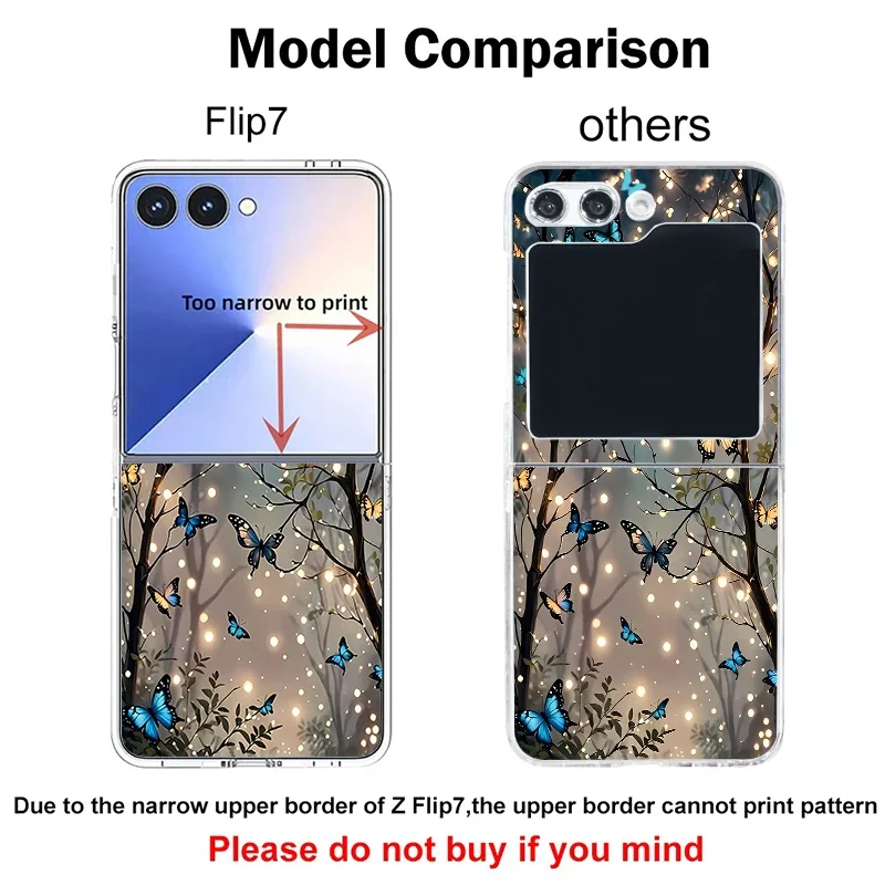 Landscape Pattern Clear Phone Case For Samsung Galaxy Z Flip 7 FE 6 5 4 3 5 Shockproof Folding Hard PC Cover For Samsung Z Flip5