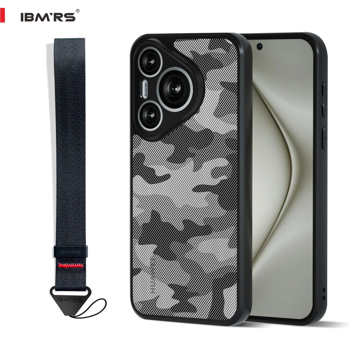 

For Huawei Pura 70/70 Pro/70 Pro+/70 Ultra Case, Professional Camera Camo Shockproof Cover with Detachable Wrist Strap