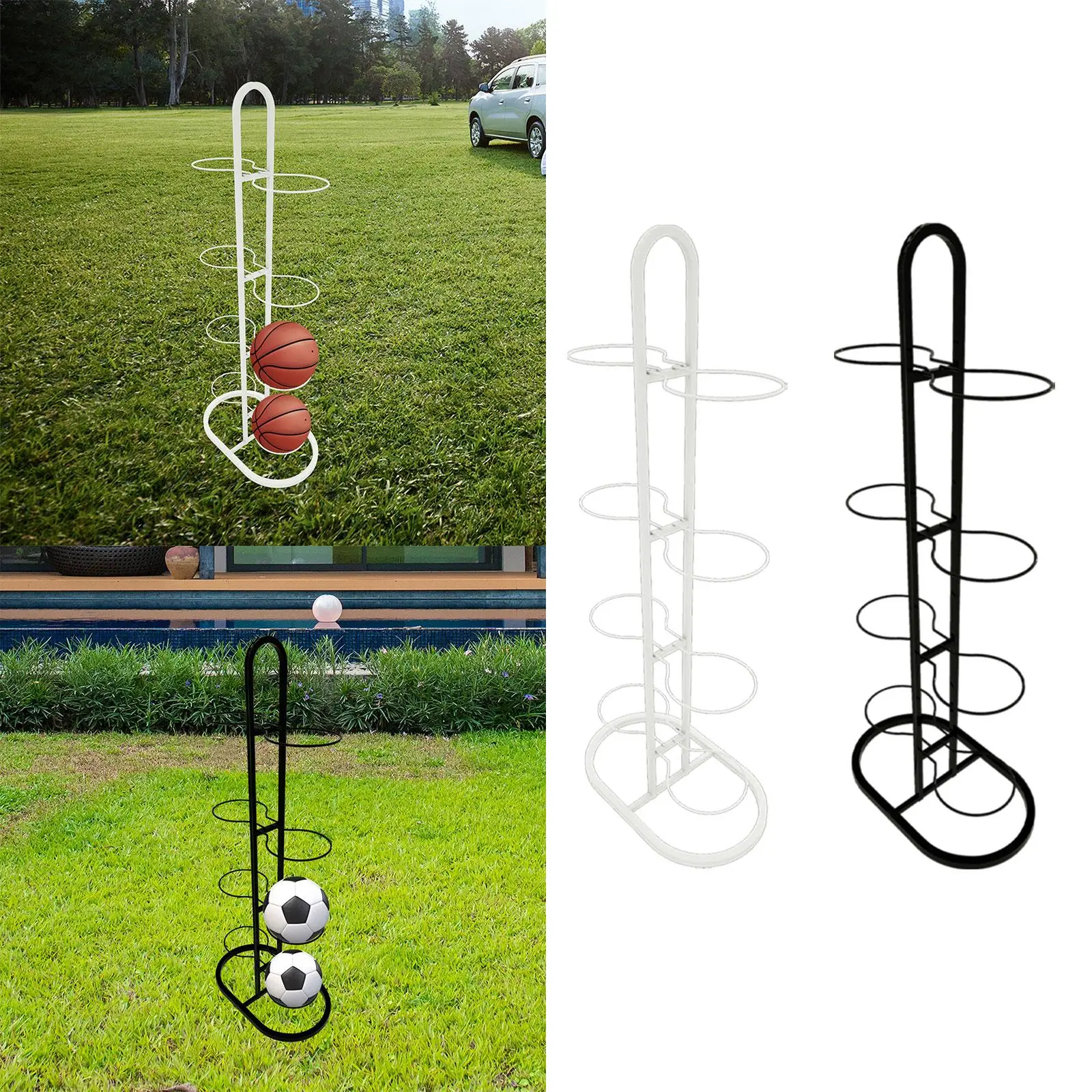 

8 Layer Ball Rack Volleyball Holder Portable Multipurpose Basketball Organizer for Gym Football Rugby Ball Home Sports Ball