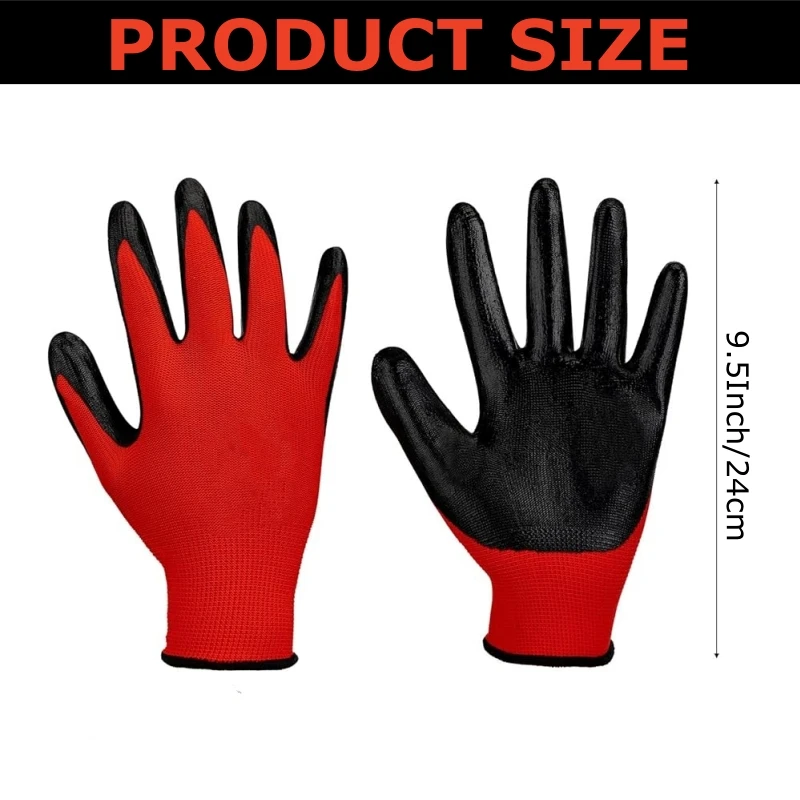 20 قطعة قفازات العمل الآمنة PU المغلفة قفازات متماسكة سلس مع قبضة مطلية بالبولي يوريثين للرجال أدوات تجميع البناء المنزل