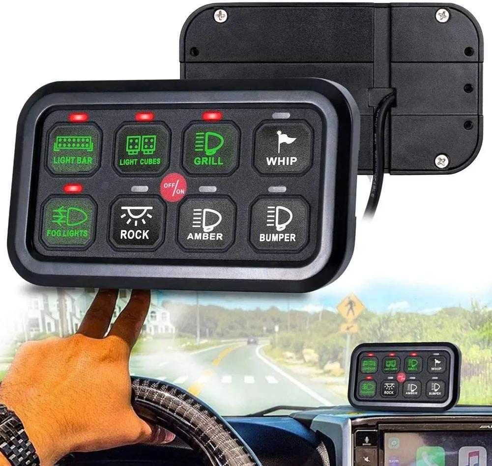 حار بيع سعر معقول لوحة غشاء التبديل لوحة التحكم المركزية تعديل زر التبديل 8 عصابة لوحة التبديل ل RV