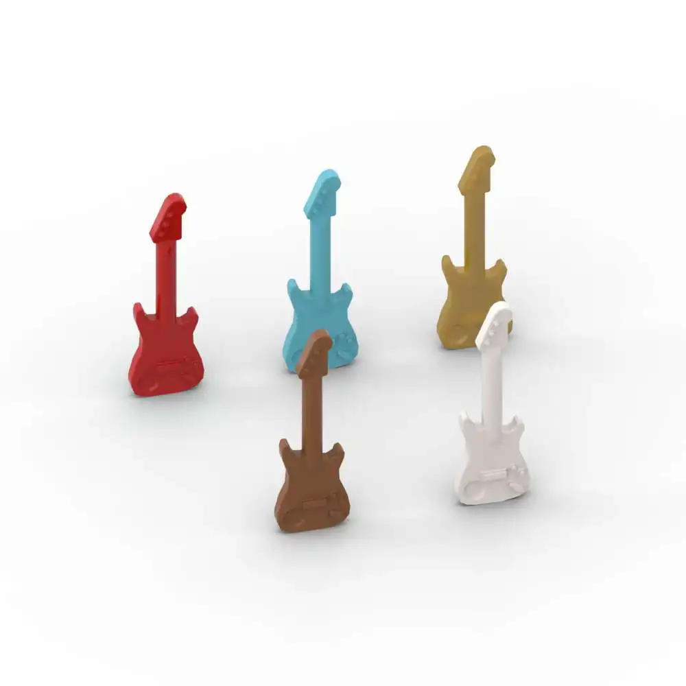 MOC 10PCS 11640 Utensil Musical Guitar Building Blocks Insturment Handheld Bricks Assemble Particle Toy Children Xmas Kid Gifts