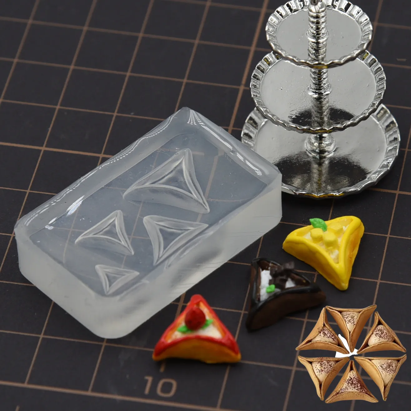 Mini Pancake Biscuit Slicone Molds Polymer Clay Handicraft  Doll House Food Decoration DIY molds