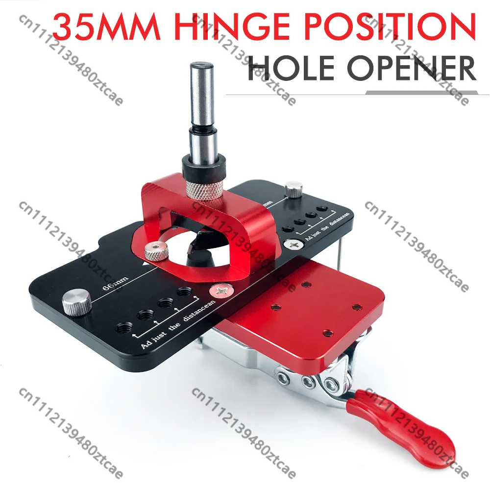 Aluminum Alloy 35mm Hinge Boring Drill Guide Jig With Clamp Woodworking Cabinet Door Mounting Tool