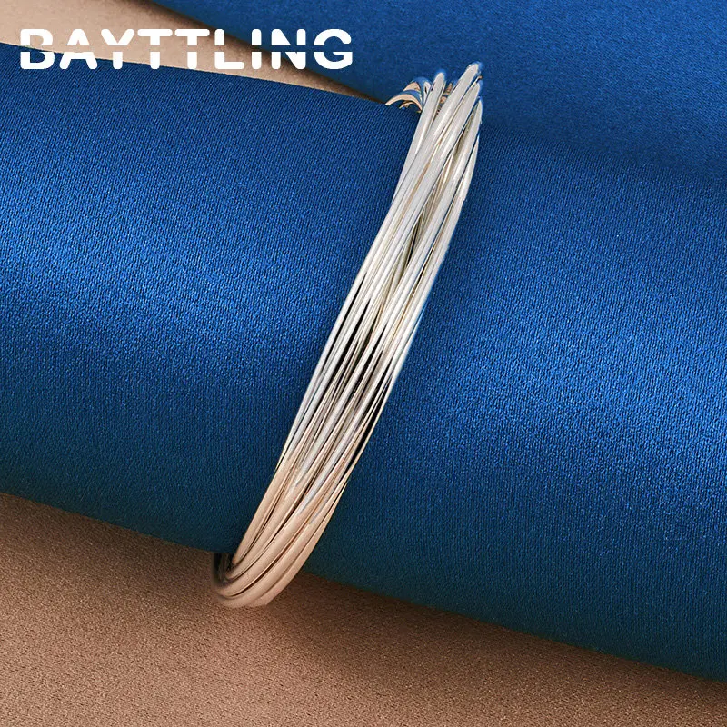 925er Sterlingsilber, 10 Kreise, exquisiter Armreif für Damen, modischer Charme, Party-Schmuck, Hochzeit, Verlobung, Geschenk