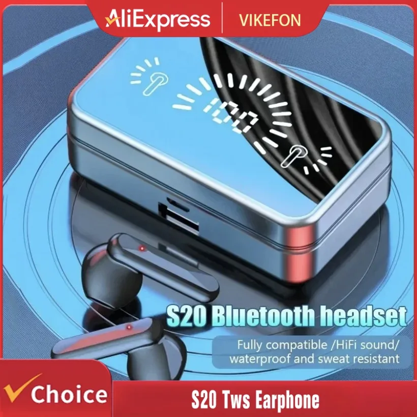 S20 Tws Earphone Wireless Auriculares Inalambricos Con Bluetooth Games Earbud Headset Hearing Aids With Mic Handfree