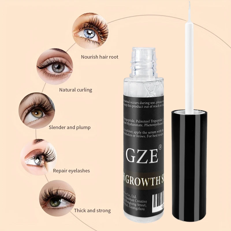 Premium Eyelash Serum by GZE, Lash Boosting Serum for Longer, Fuller Thicker Looking Lashes (5ML) 5-pack