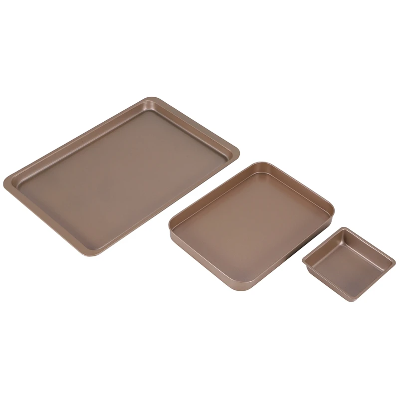 

Baking Tray Set, Nonstick Cookie Pan Set Professional Baking Sheet, Bakeware Rectangular Cake Pan For Oven 3-Pieces