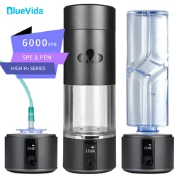 Bluevida H2 Pro nano technology 6000ppb Nanomolecular Hydrogen Water Generator SPE&PEM Dual Chamber Bottle With Inhalation Kit