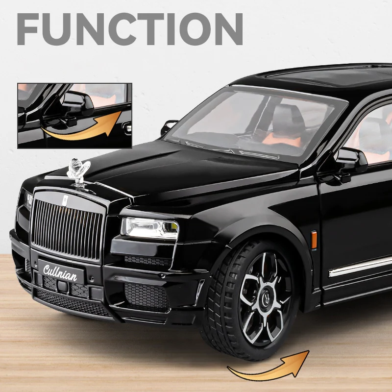 1/20 Rolls Royce SUV Cullinan Alloy Luxy Car Model Diecast Metal Vehicles Car Model Simulation Sound and Light Children Toy Gift