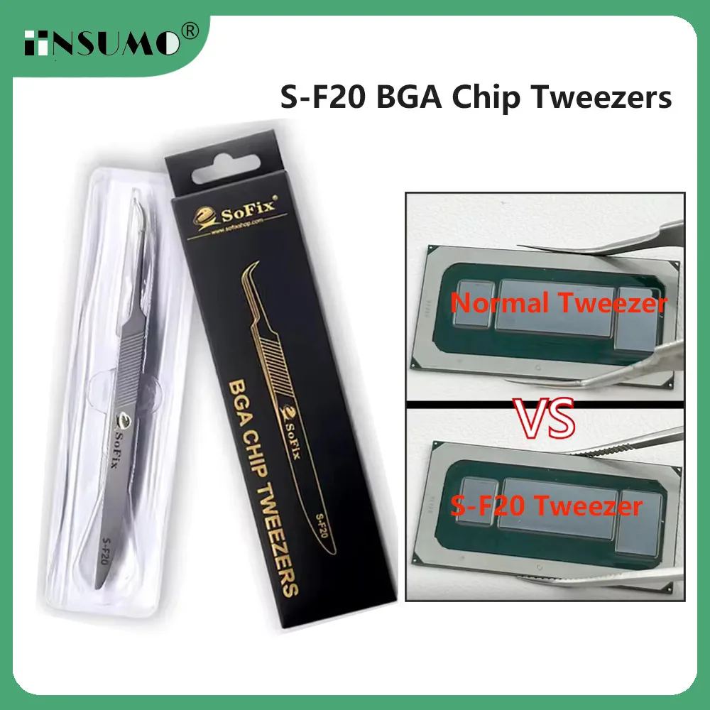

Sofix S-F20 BGA Chip Tweezers For Macbook Clamping CPU Graphics Card BGA Chips Soldering Tin Planting Plier Repair Tool
