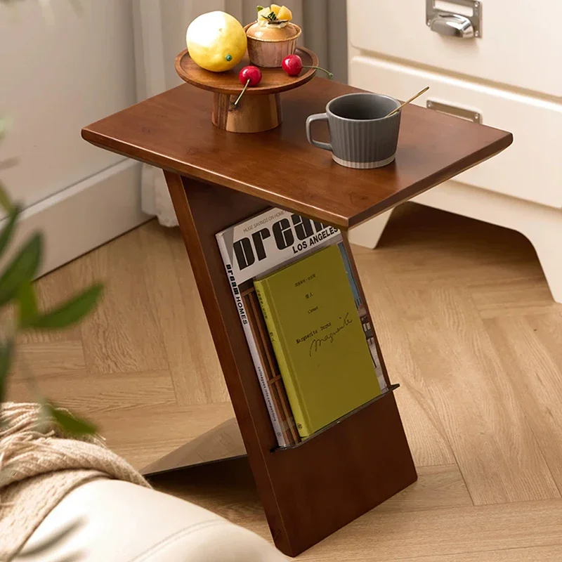 Luxury Solid Wood Tea Table,Living Room Sofa Side Table,Creative Magazine Rack,Home Storage Desk,Art Nightstand,Nordic Furniture