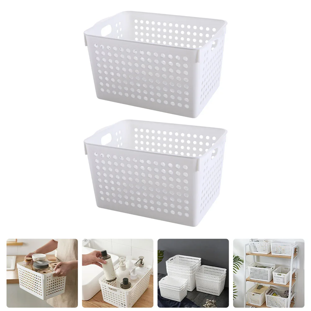 2pcs Snack File Storage Box Plastic Desktop Organizing Basket For Kitchen Cosmetics Sundries Household Supplies Home
