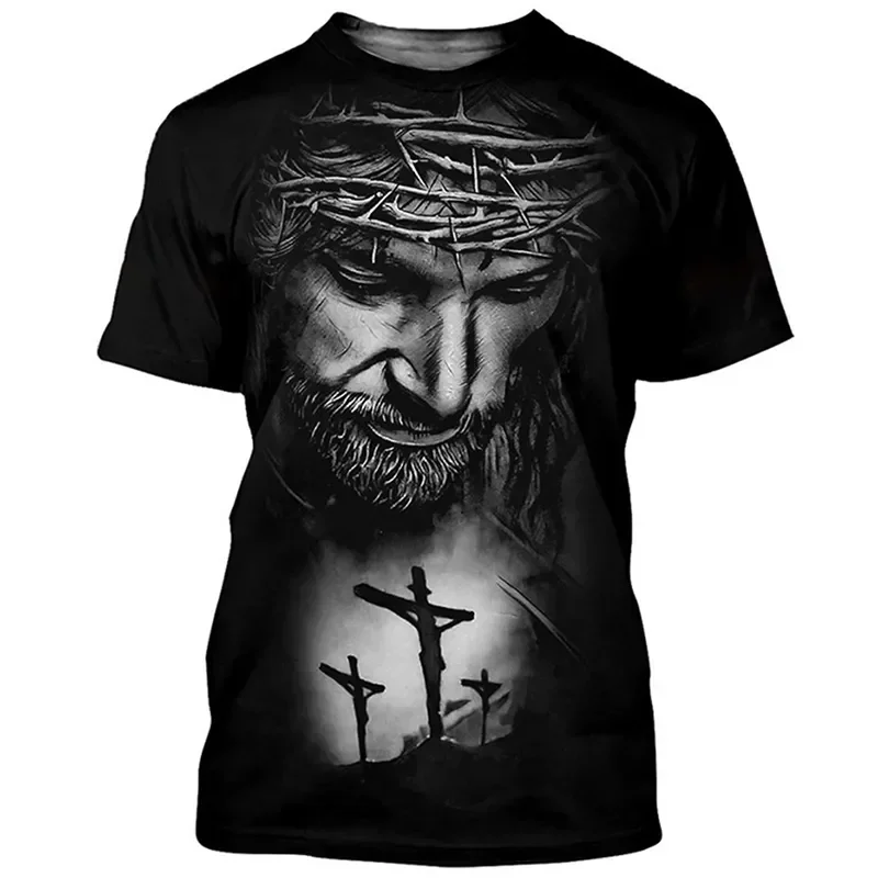 

Jesus Christ 3D Print T-shirts Men Women Summer Fashion Casual Short Sleeve Cool T Shirt Harajuku Streetwear Oversized Tops 6XL