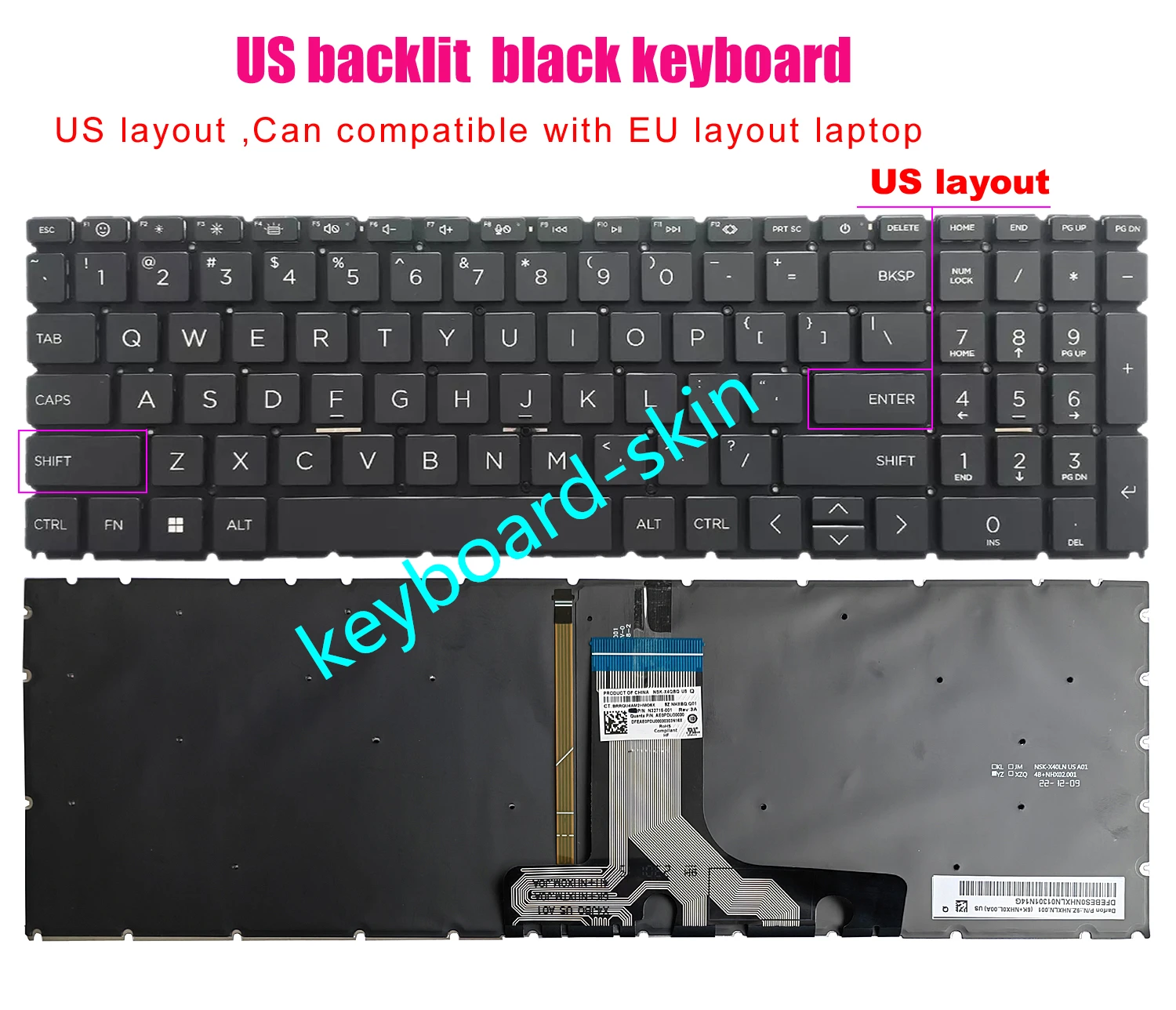 New black US backlit Keyboard for HP 15-FC 15-FD 15t-fc 15t-fd TPN-Q287 TPN-Q286 15-fd0xxxx 15-fc0037wm 15-fd0083wm laptop