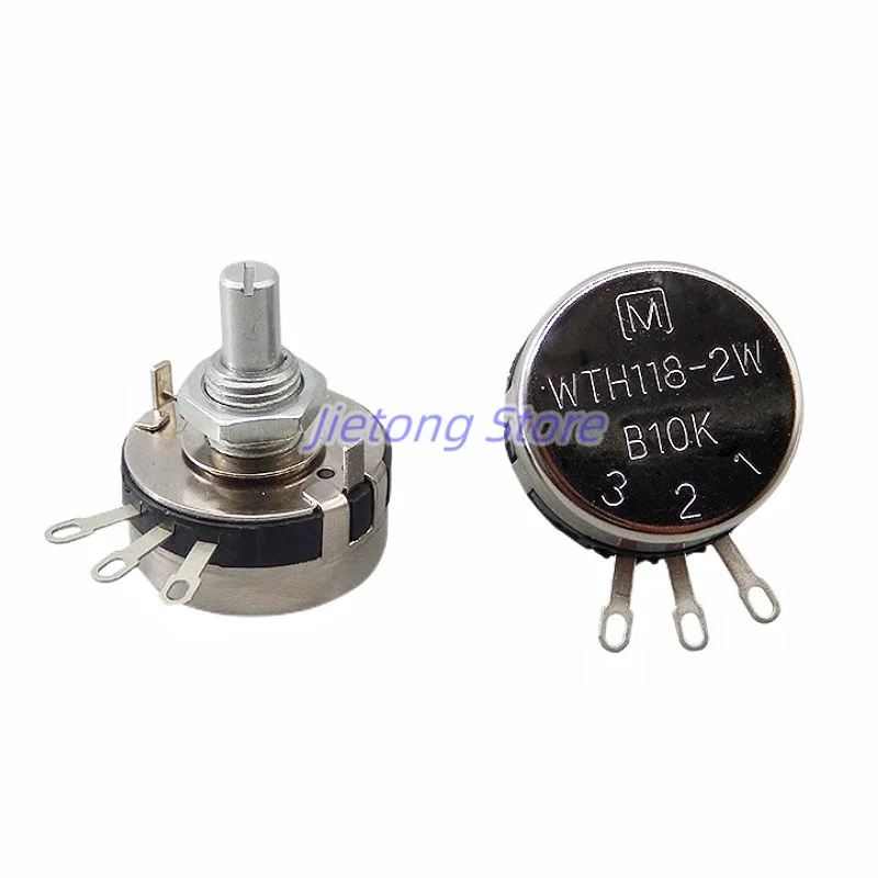 1pc WTH118 2W 1A DIY Kit Parts Potentiometer 1K 2.2K 4.7K 10K 22K 47K 100K 470K 1M Round Shaft Carbon Rotary Taper Potentiometer