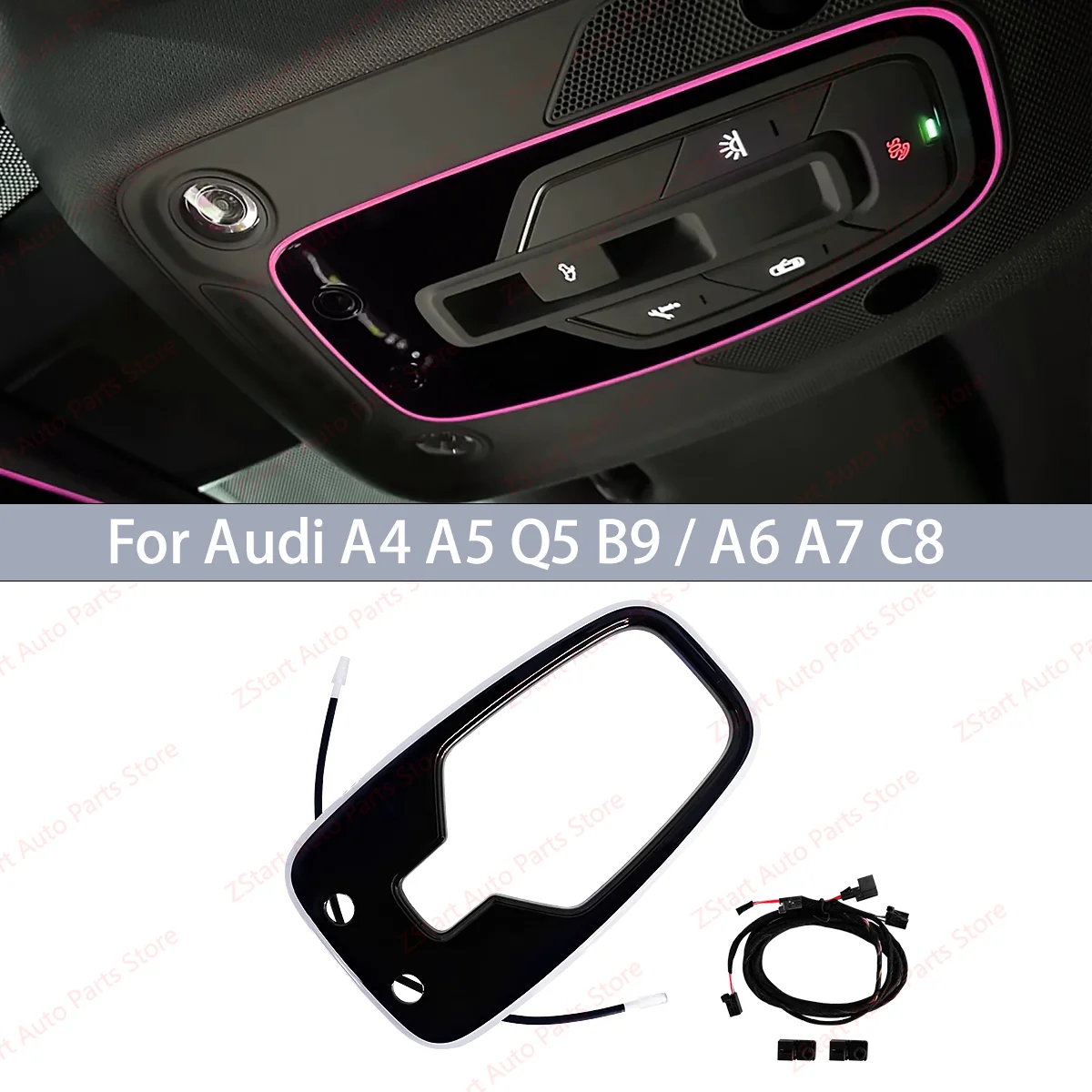 

For Audi A4 A5 Q5 B9 A6 Reading Light Original Light Decorative Lamp Upgrade Refit Auto Car Ambient Light Roof RGB 32 Colors LED