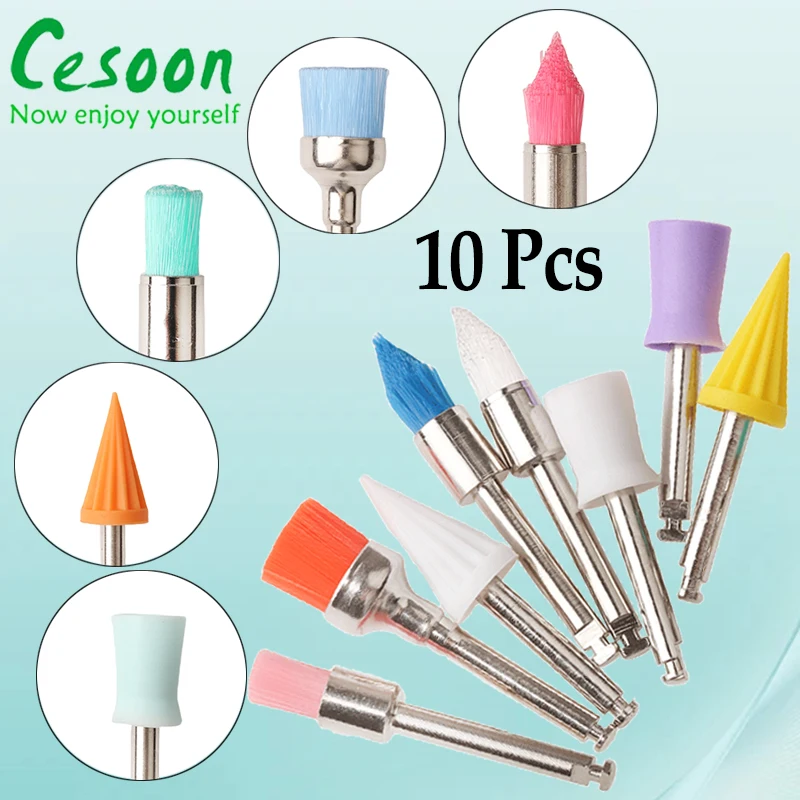 

10 шт., стоматологические нейлоновые щетки для полировки, чашка для полировки, коническая чаша, острая плоская профилактическая щетка, профилактическая щетка для контруглового наконечника