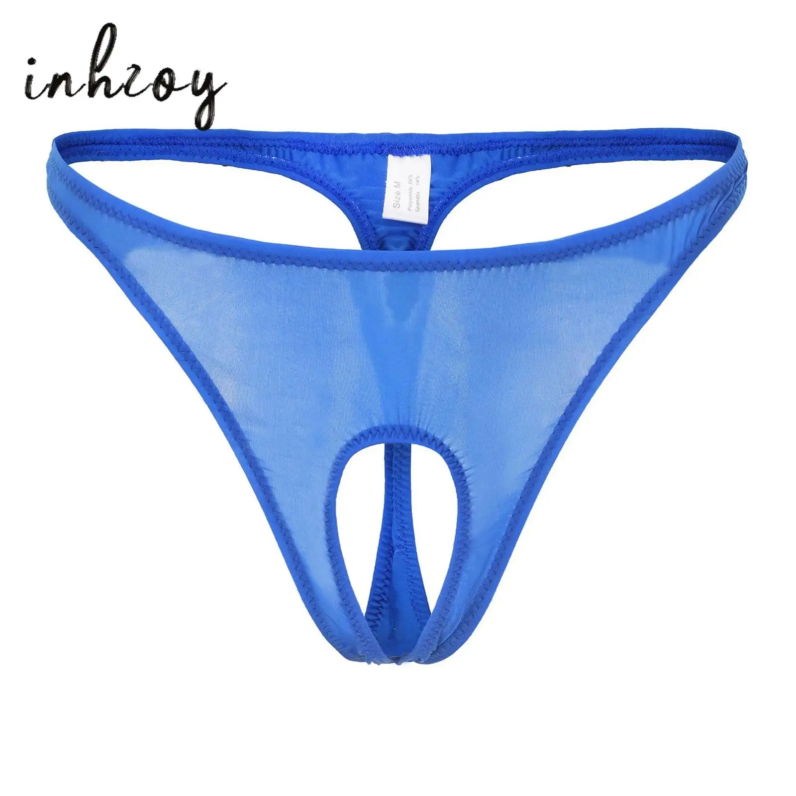 Gay Mens Sexy Sexy Panties Lingerie Mesh See-through Open Front Hole G String Thongs Underwear Open Butt Bikini Briefs Underpant