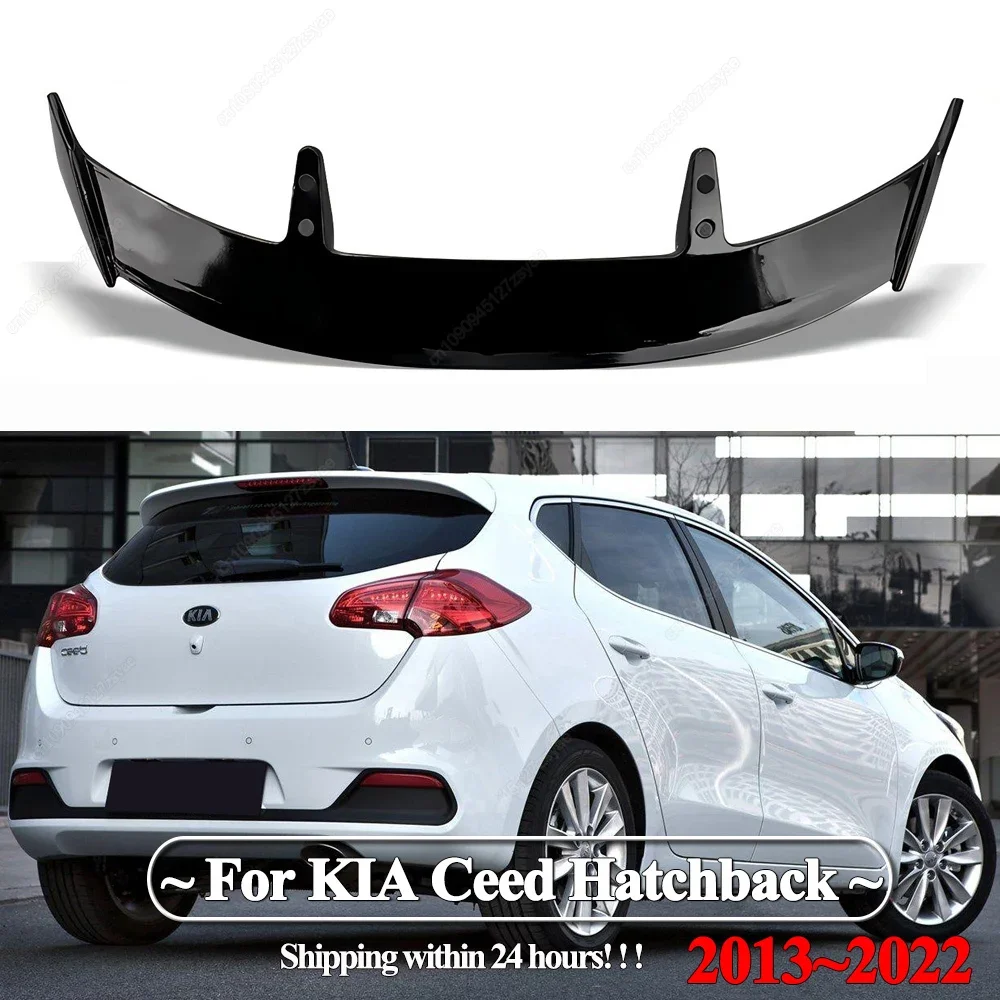 Car Rear Roof Trunk Spoiler Wing Tail Fixed Wind Wing For KIA Ceed Hatchback 2013-2022 ABS Gloss Black Bodykits Tuning