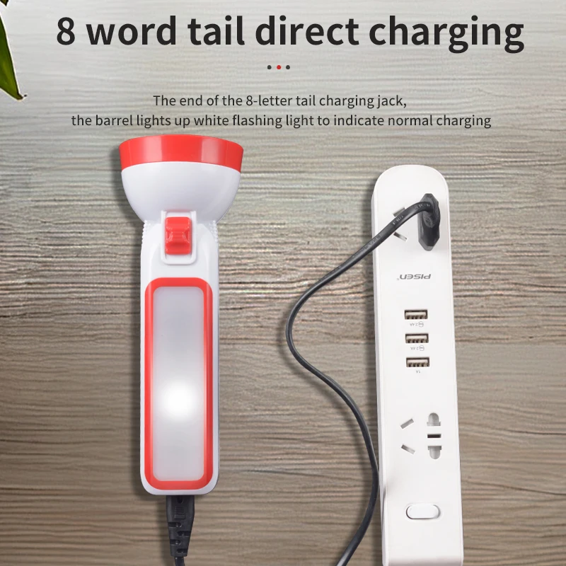 Qingniu 8008LED Strong Light Flashlight Multi functional Outdoor Portable Rechargeable Home Desk Lamp Long Battery Life