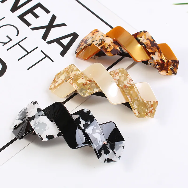 Fashion Korean Acetate Board Bow Cross Large Hair Clips for Women Girls Twist Hair Clips Hair Accessories