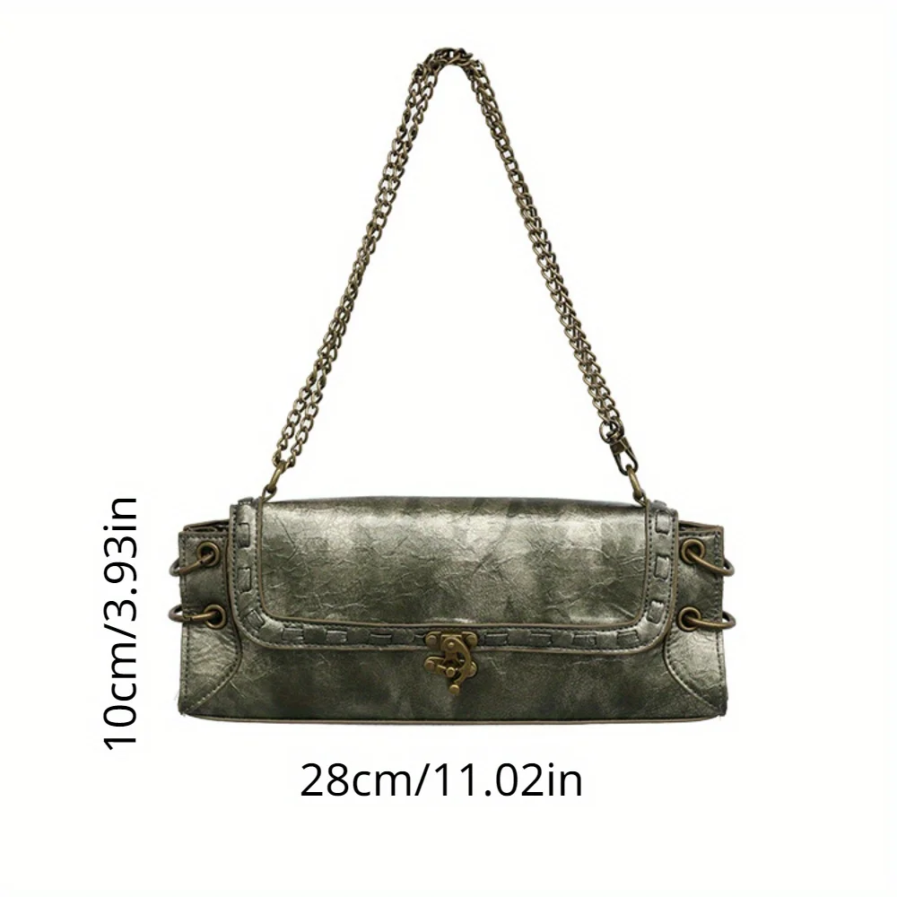 1PC zabytkowy zamek subkulturowy brązowa złota torba pod pachami/torba crossbody