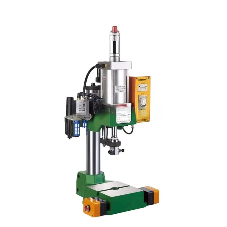 Pneumatic refrigerator magnet production machine, press with embedded round and square metal badge machine