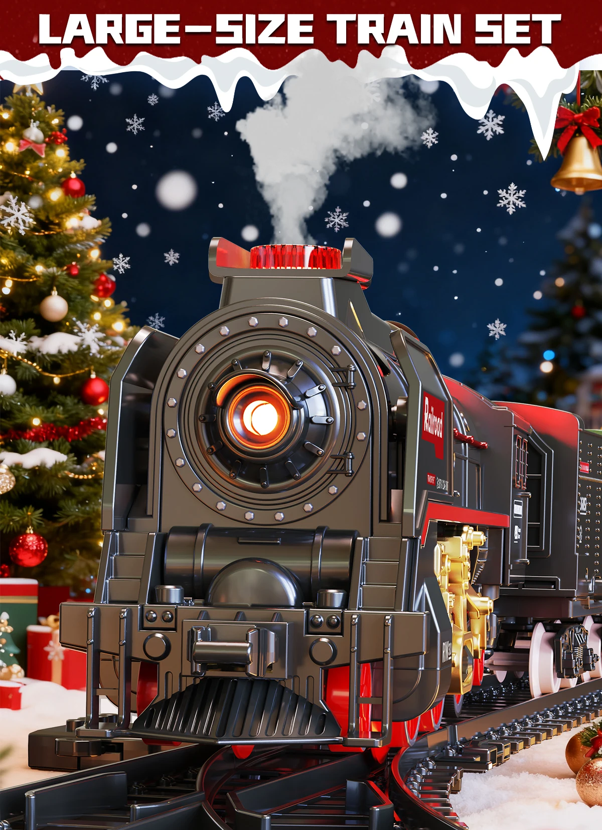 

Xmas Train Sets Electric For Kids, 90Pcs/44Pcs Classic Christmas Train Toys