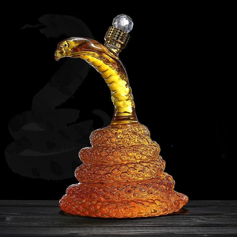 

Glass Serpentine bottle decanter Wine bottle features holiday gift bar gear