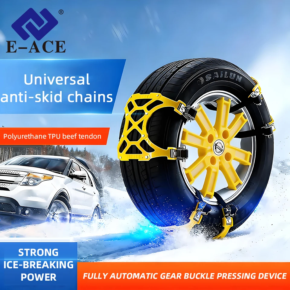 Tire 8-nail Snow Chain Emergency Anti Snow Anti-skid Chain Winter Tire Width 165mm-275mmThick Durable Suitable For Most Cars