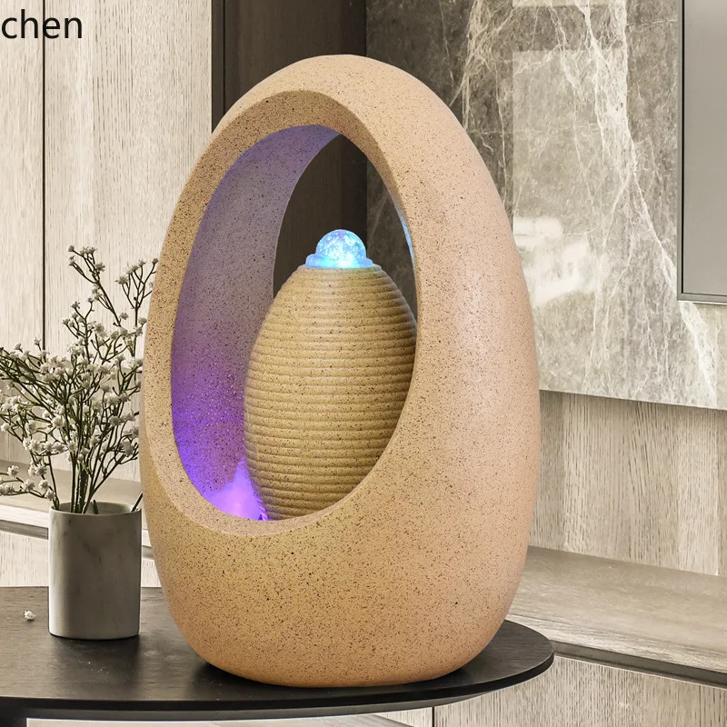 CZ Fake Mountain Water Fountain Wealth-Attracting Humidifier  Wealth-Attracting Floor Ornament Water Feature Decoration