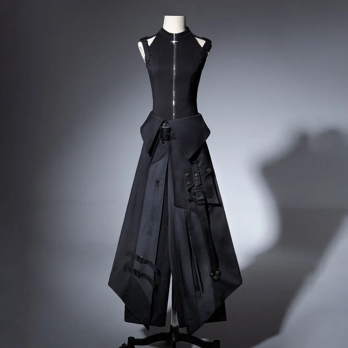 

Cool Dark Gothic Punk Costume Set Y2K Lolita Tops Pants Skirts Clothing Suit Party Cosplay CyberPunk Uniform Set