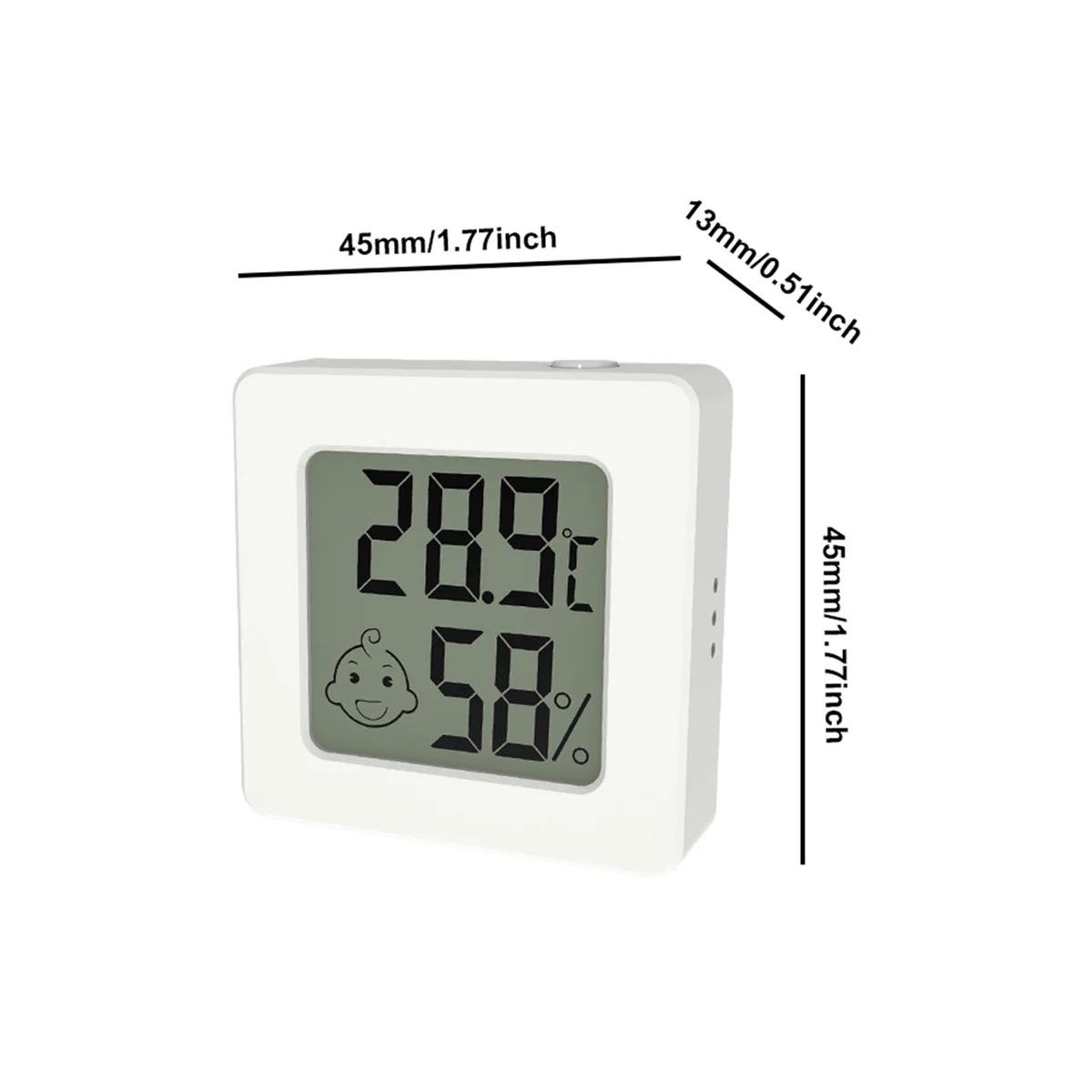 Mini LCD Digital Thermometer Hygrometer Temperature Meter Humidity Sensor Weather Station Button Set with Battery White