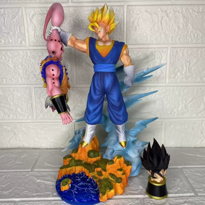 

33cm Cartoon Dragon Ball Z Cartoon Character Majin Buu Vs Vegetto Supports Gk Digital Pvc Statue Collection Model Doll Toy Statu
