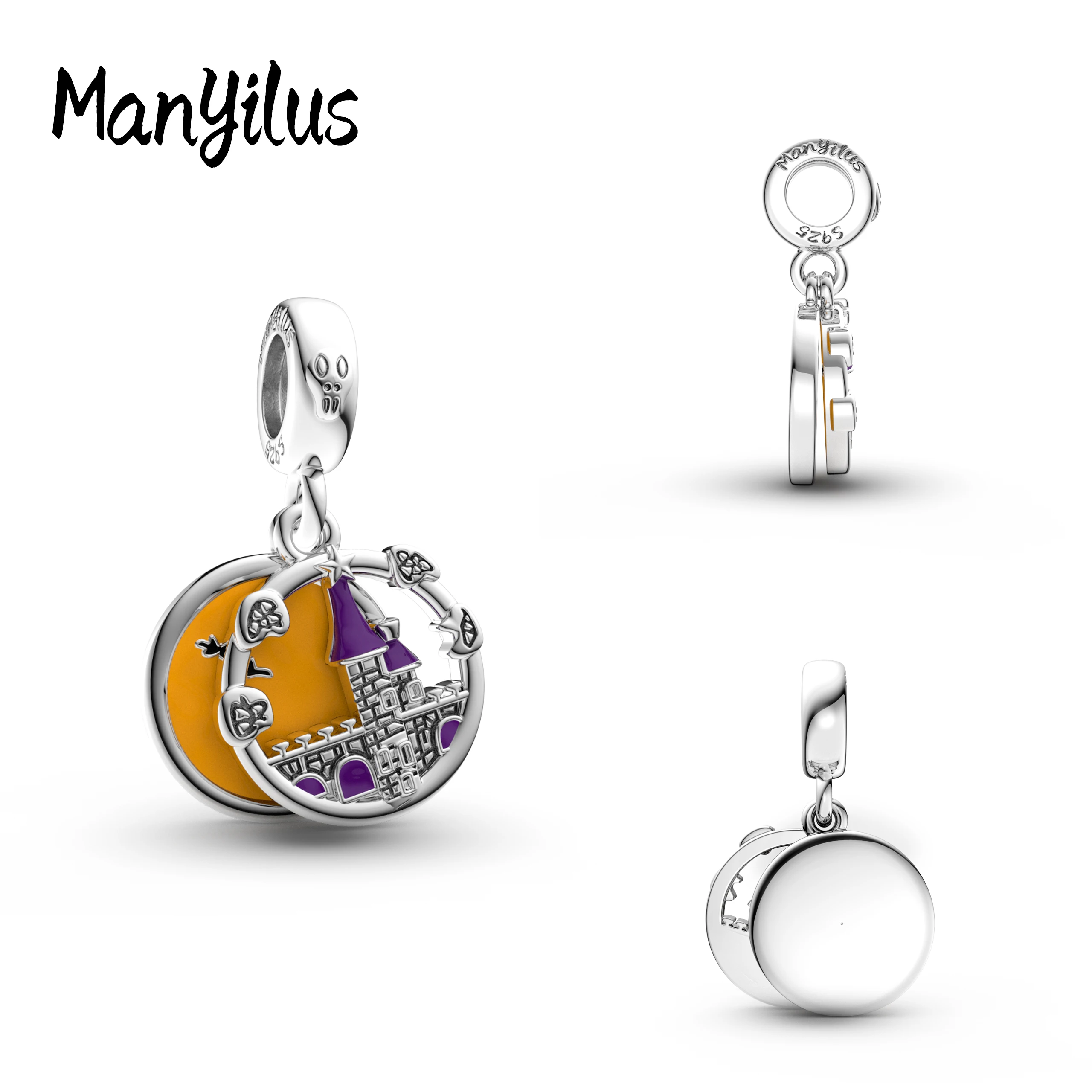 Manyilus 925 Silver Beach Duck Multi‑Drop Dangle Charm Flip‑Flop Lifebuoy Fit Original Charm Bracelets Women Jewelry Gift