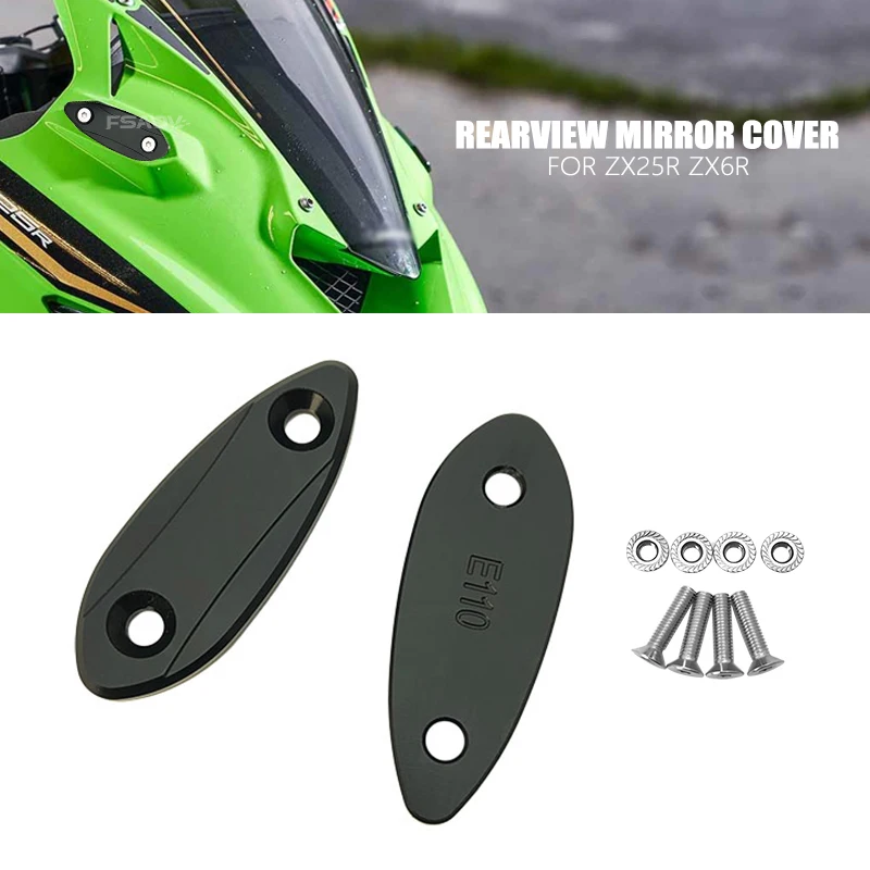 

For Kawasaki ZX-6R Rearview Mirror Base Cover Hole Caps Decoration ZX-25R ZX25R ZX6R ZX 25R 6R Motorcycle Mirror Hole Cover