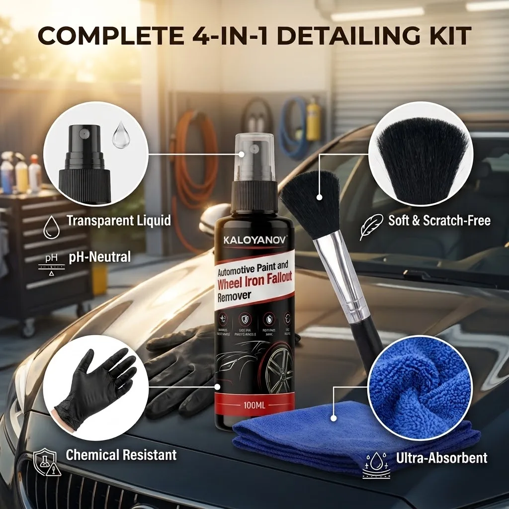 Car Wheel & Auto Paint Iron Powder Remover Spray Brake Dust Cleaner Fallout Rust Removal Detailing Wash Liquid Care Accessories