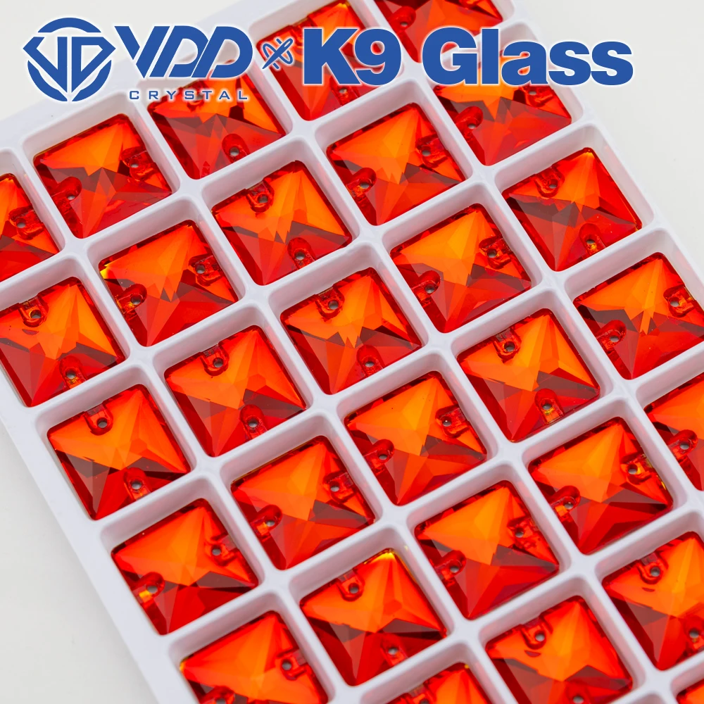 VDD Großhandel Quadratische Hochwertige K9-Glas-Applikationssteine, Kristall-Boxverpackte Flachboden-Nähsteine für Bekleidungsdekorationen – Detail 15