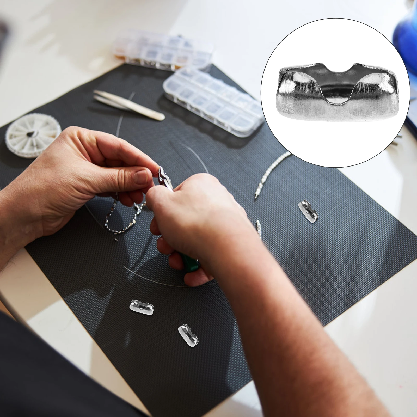 

100pcs Ball Clasps Stainless Steel Necklace Bracelets Key Chain Components Beaded Chain Connectors Jewelry Accessories