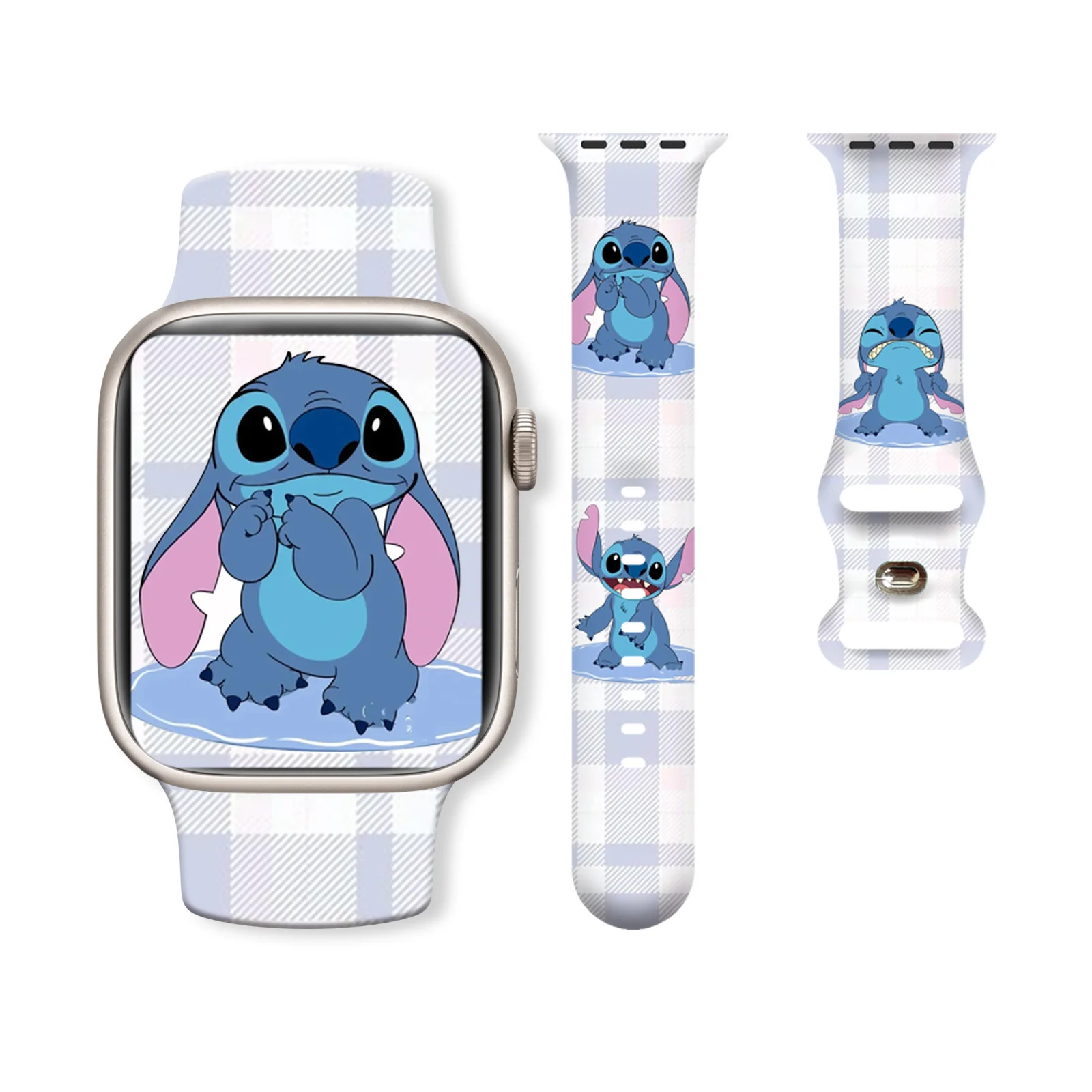 

Disney Cool Stitch Printed Strap for Apple Watch 11 10 9 Silicone Band Replaceable Bracelet for iWatch 46/44/42/41mm Watchband