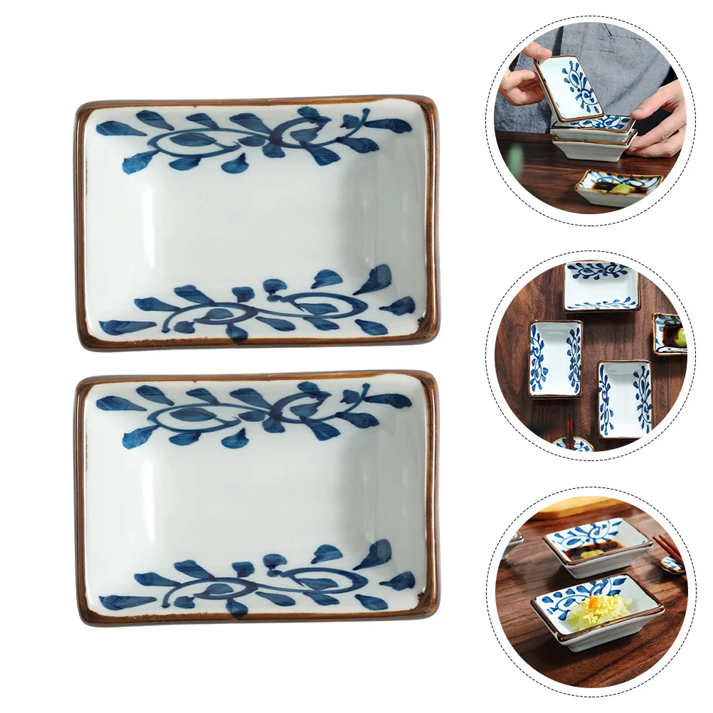 

2Pcs Creative Dipping Sauce Dishes Ceramic Seasoning Plates Kitchen Gadget Housewarming Gift Easy to Use Chic Vinegar Dish