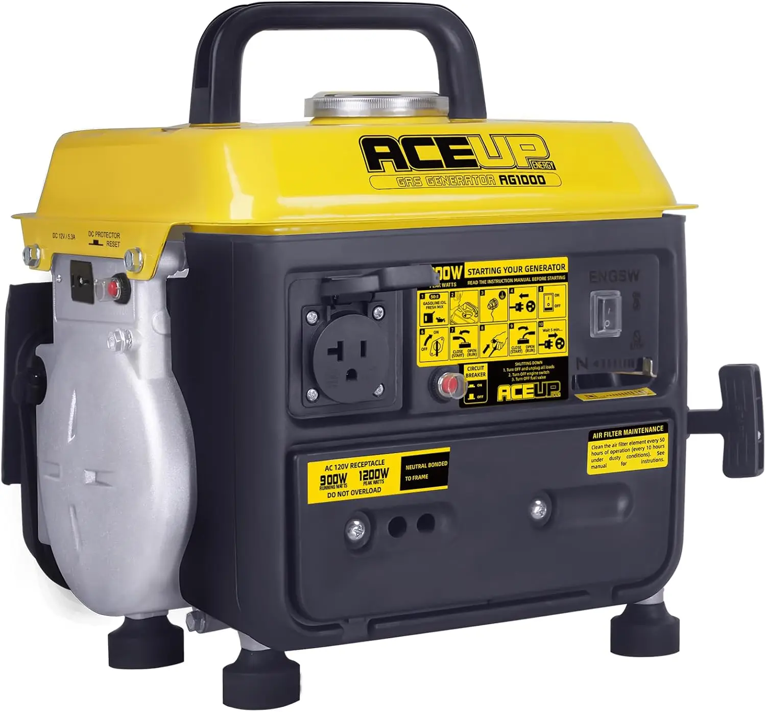 

1,200W Gas-Powered Generator, Small Portable Generator Camping Ultralight, EPA & CARB Compliant