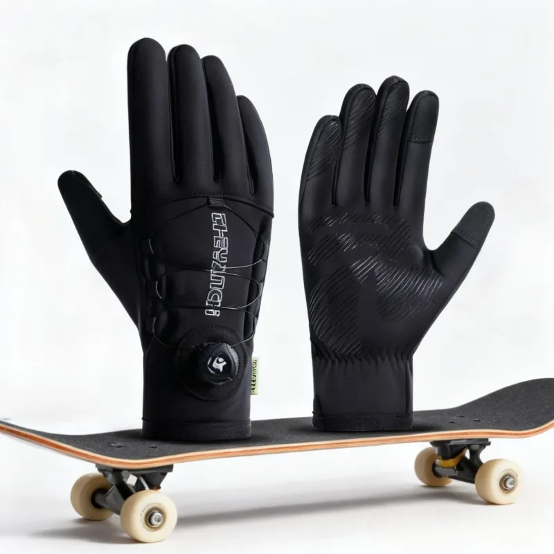 

Winter Waterproof Cycling Gloves Men Outdoor Sports Running Ski Touch Screen Fleece Gloves Non-slip Warm Full Fingers
